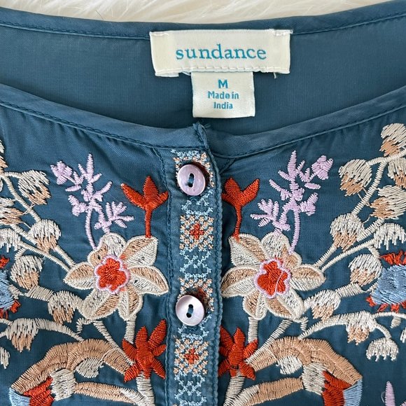 Sundance‎ Cordelia Tunic Floral Embroidery. Cupro. Medium - Picture 5 of 15